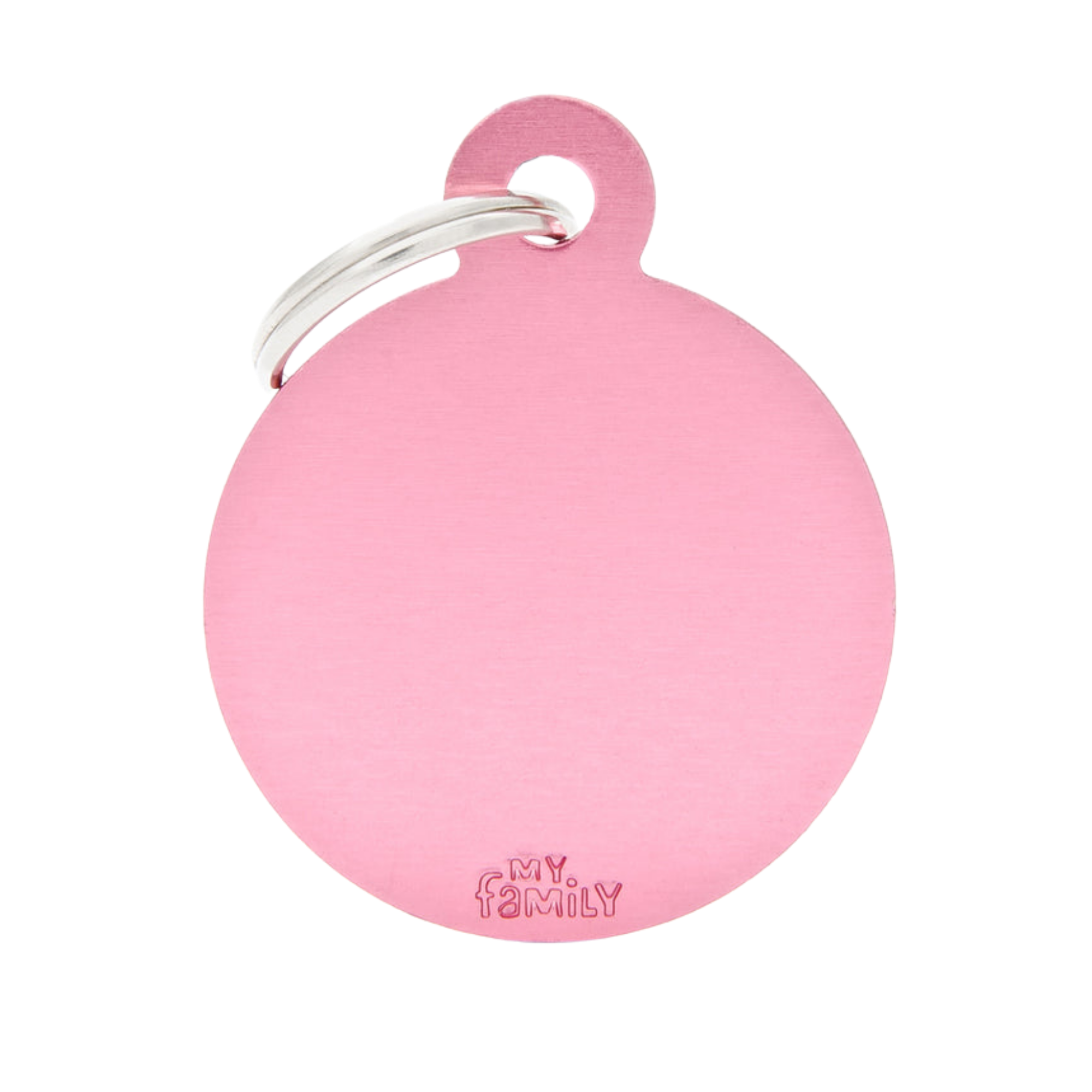 MyFamily Round Tag Aluminum Pink - Mutts & Co.