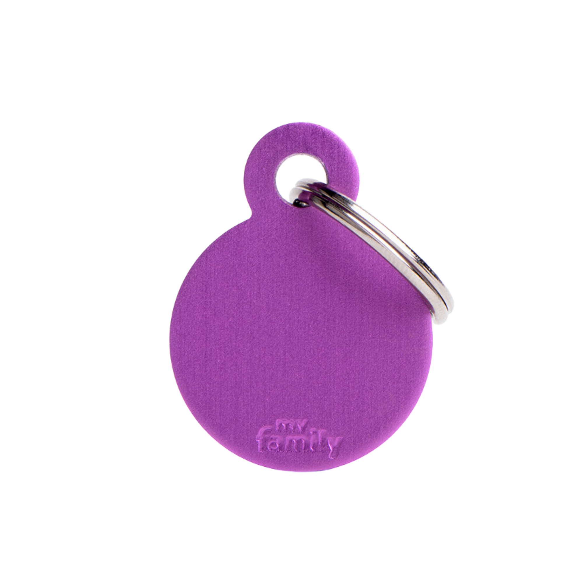 MyFamily Round Tag Aluminum Purple - Mutts & Co.