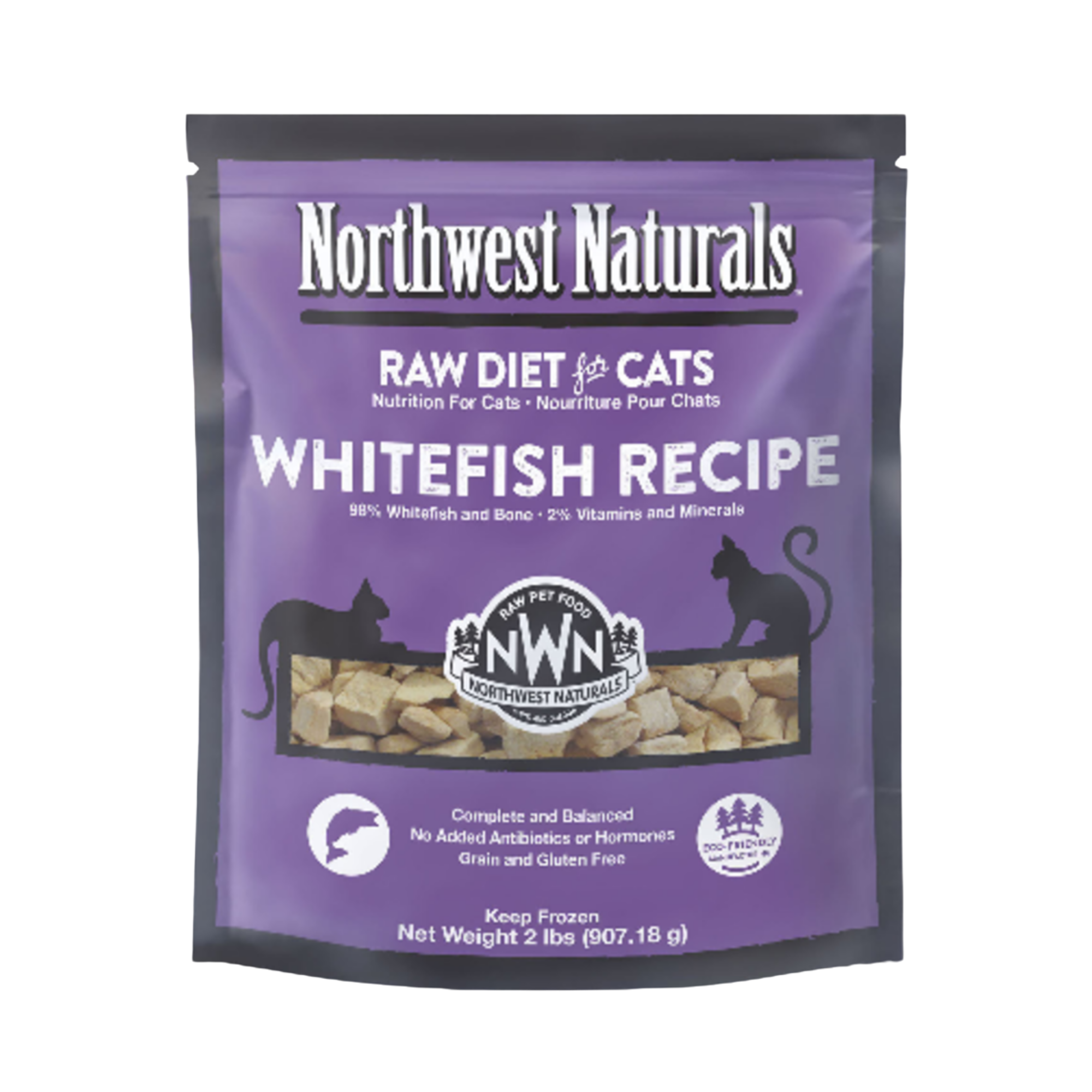 Northwest Naturals Raw Frozen Whitefish Nibbles Cat Food 2 lb - Mutts & Co.