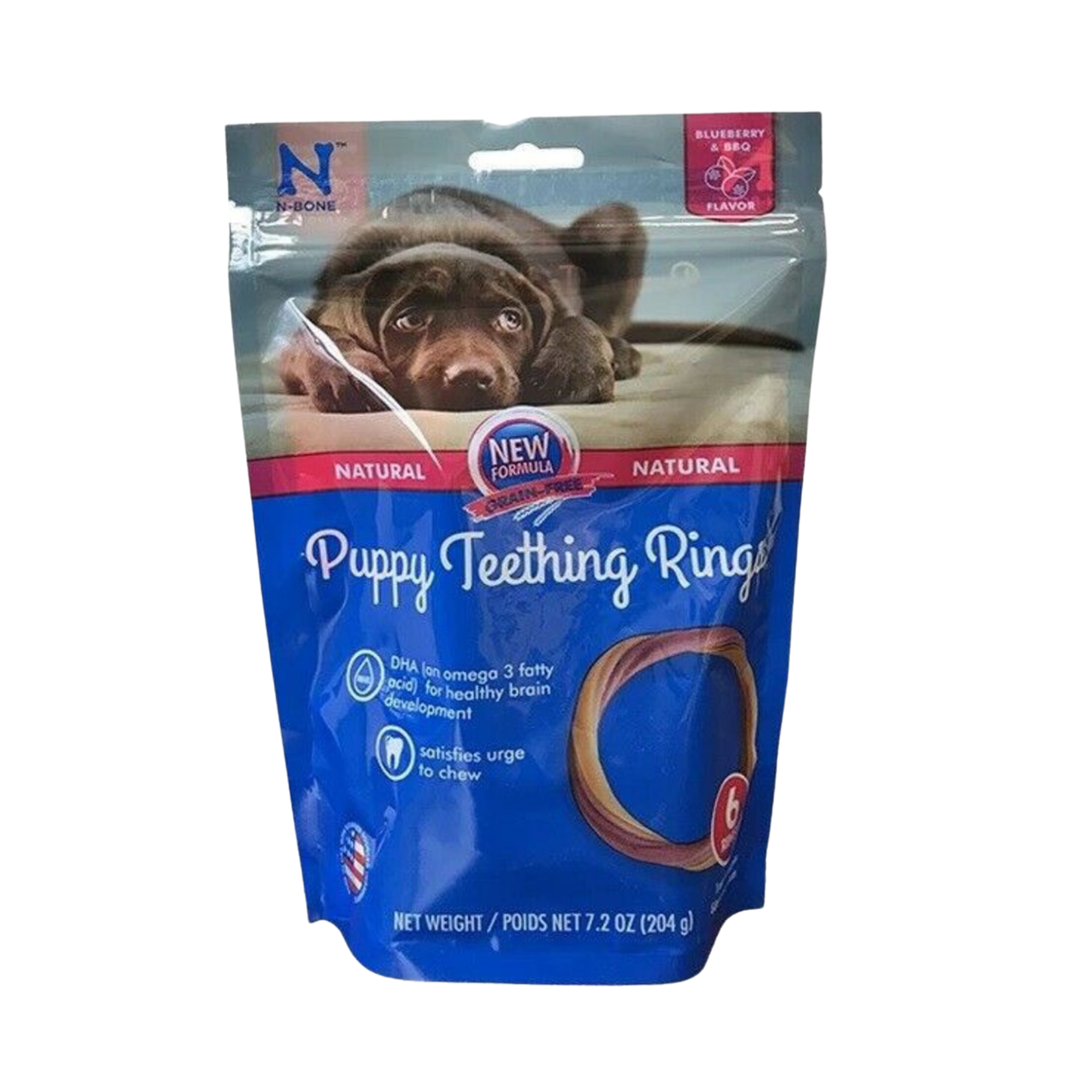NPIC N-Bone Puppy Teething Ring Grain Free Blueberry/Bacon