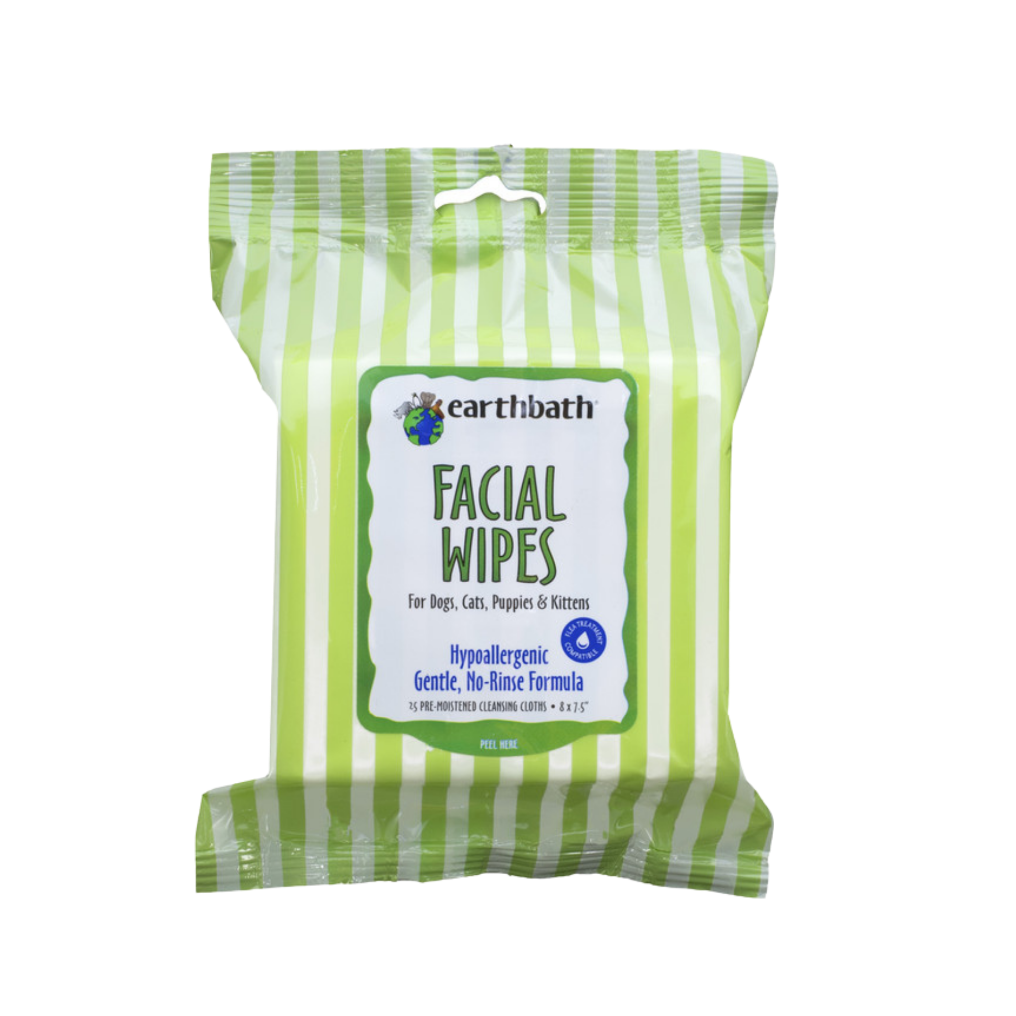 Earthbath Facial Wipes Hypo-Allergenic Cucumber Melon 25ct