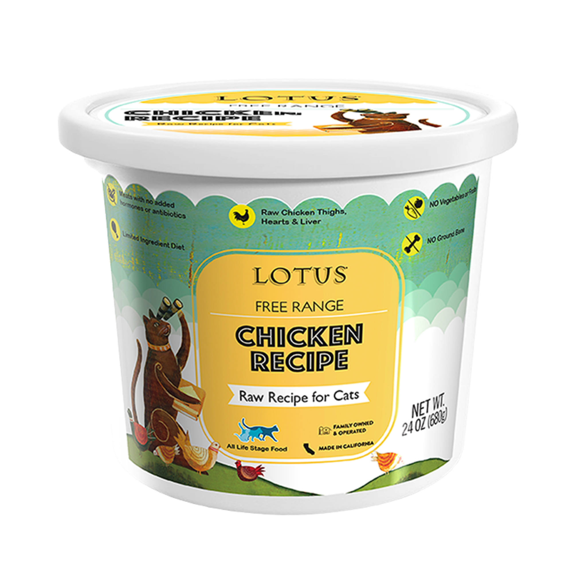 Lotus Raw Frozen Cat Food Chicken - Mutts & Co.
