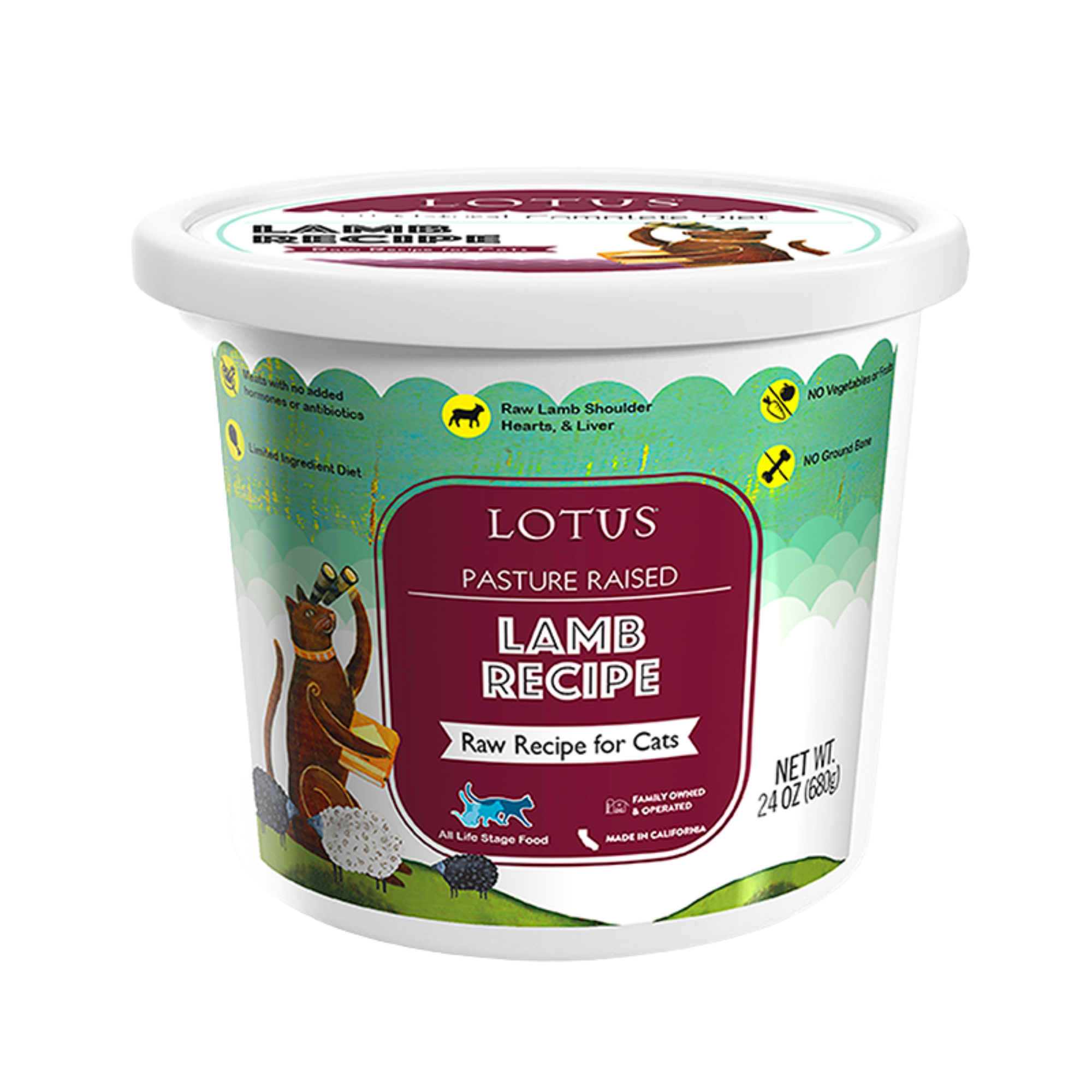 Lotus Lamb Raw Cat Food 24oz