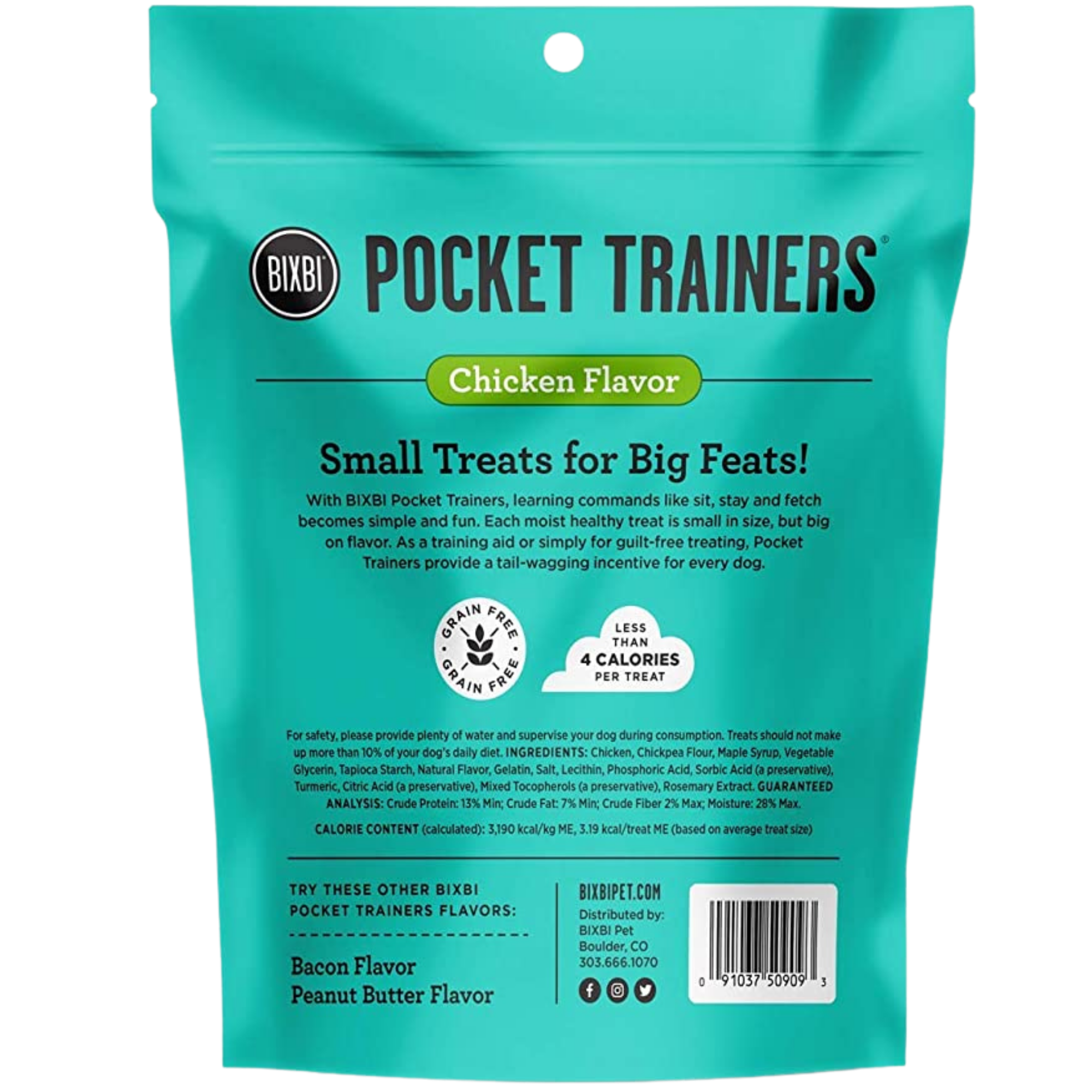 Bixbi Pocket Trainers Chicken Dog Treats 6oz - Mutts & Co.