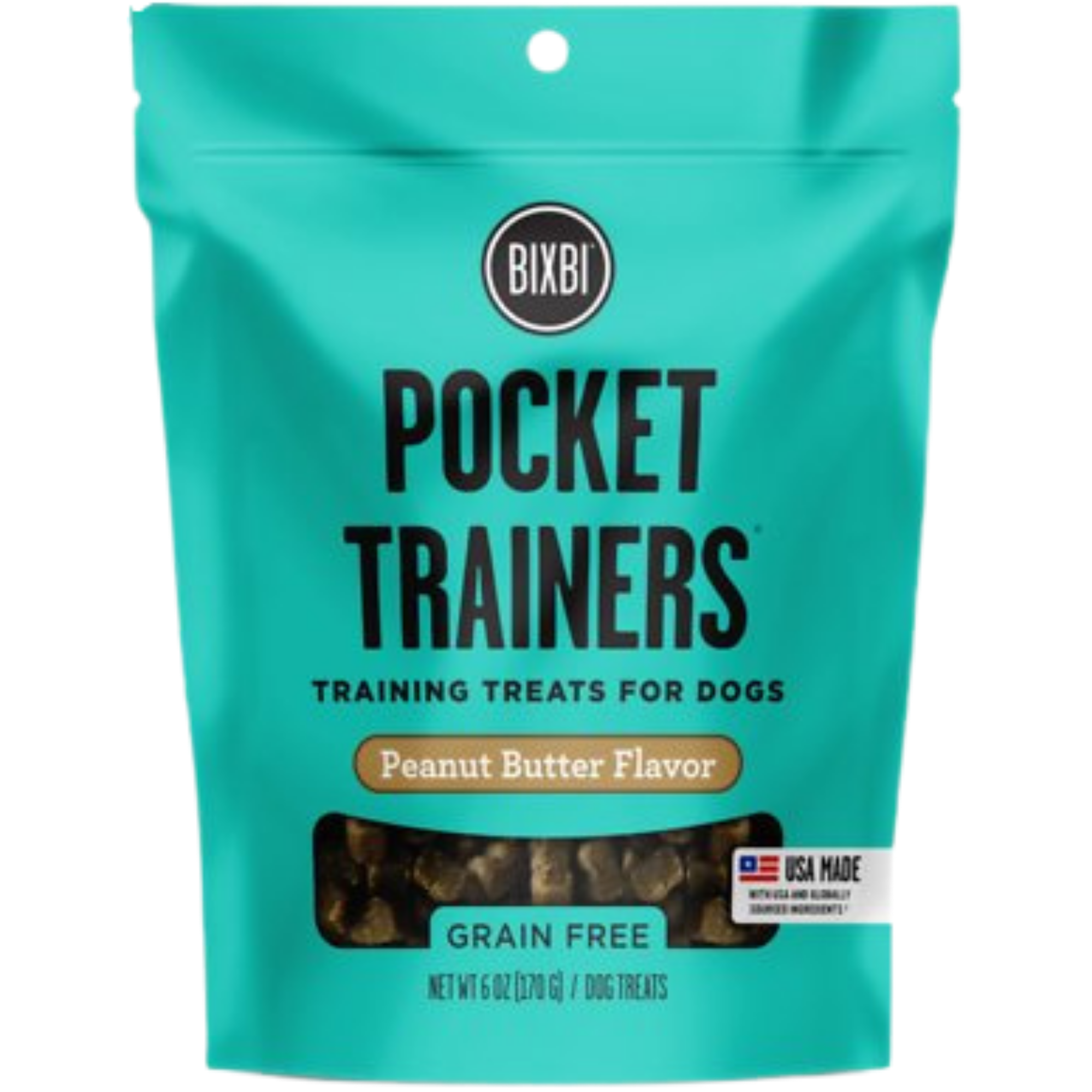 Bixbi Pocket Trainers Peanut Butter Dog Treats 6oz - Mutts & Co.