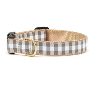 Up Country Gray Buffalo Check Dog Collar - Mutts & Co.