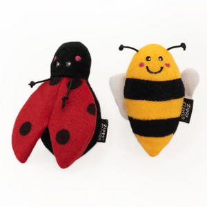 ZippyClaws 2-Pack Catnip Ladybug & Bee Cat Toys - Mutts & Co.