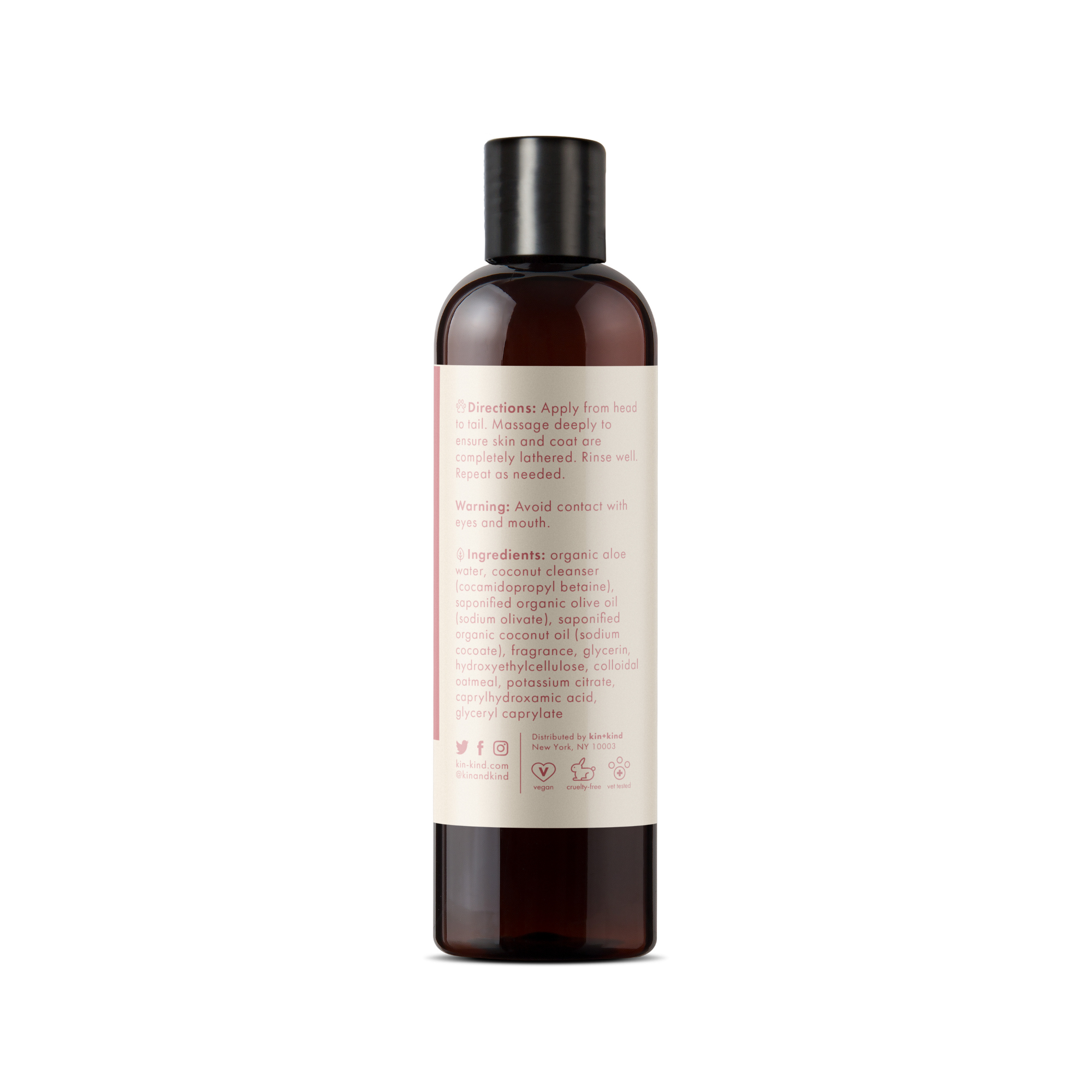 Kin+Kind Itchy Dog Organics Calming Rose Natural Shampoo, 12 oz - Mutts & Co.