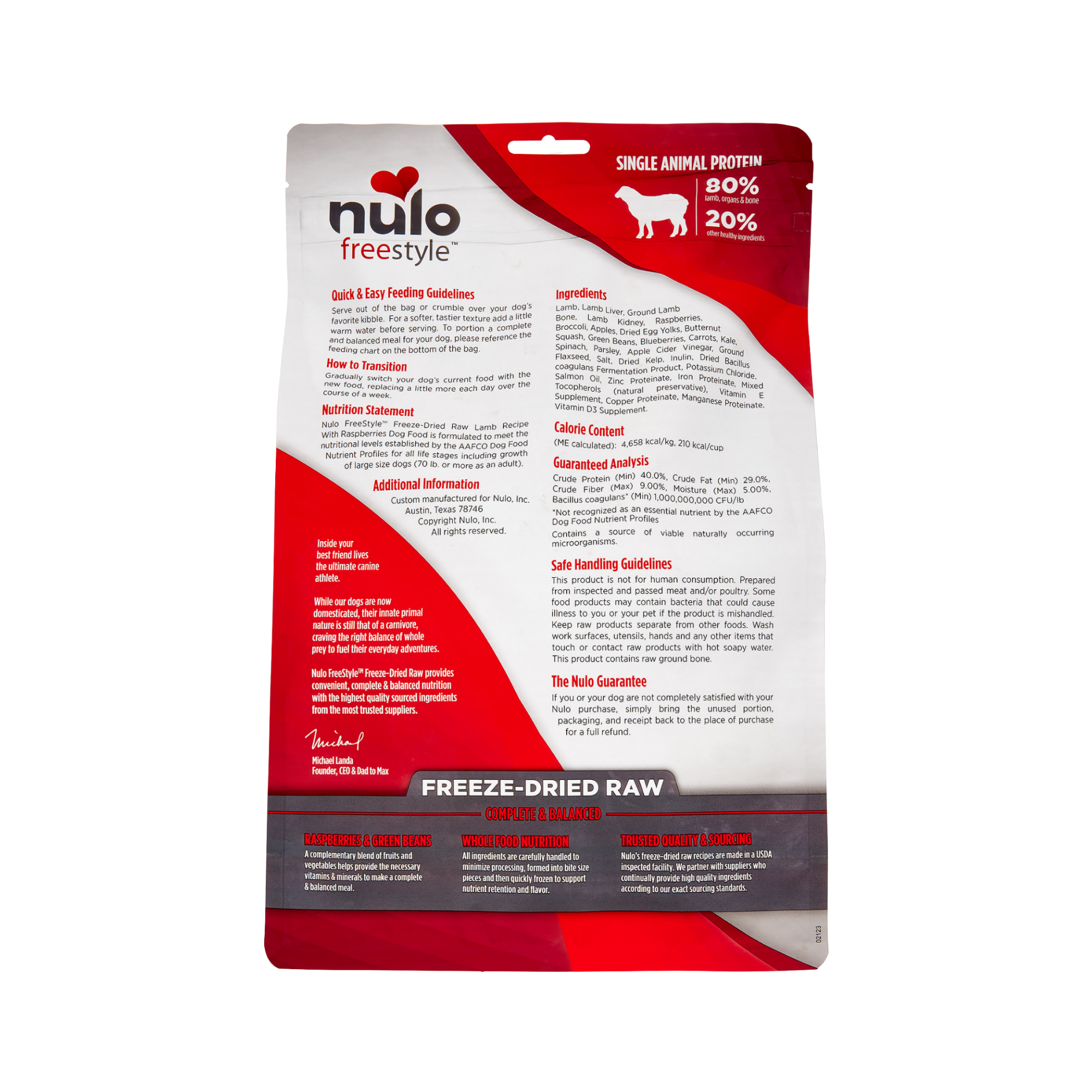 Nulo Freestyle Grain-Free Lamb with Raspberries Recipe Freeze-Dried Dog Food - Mutts & Co.