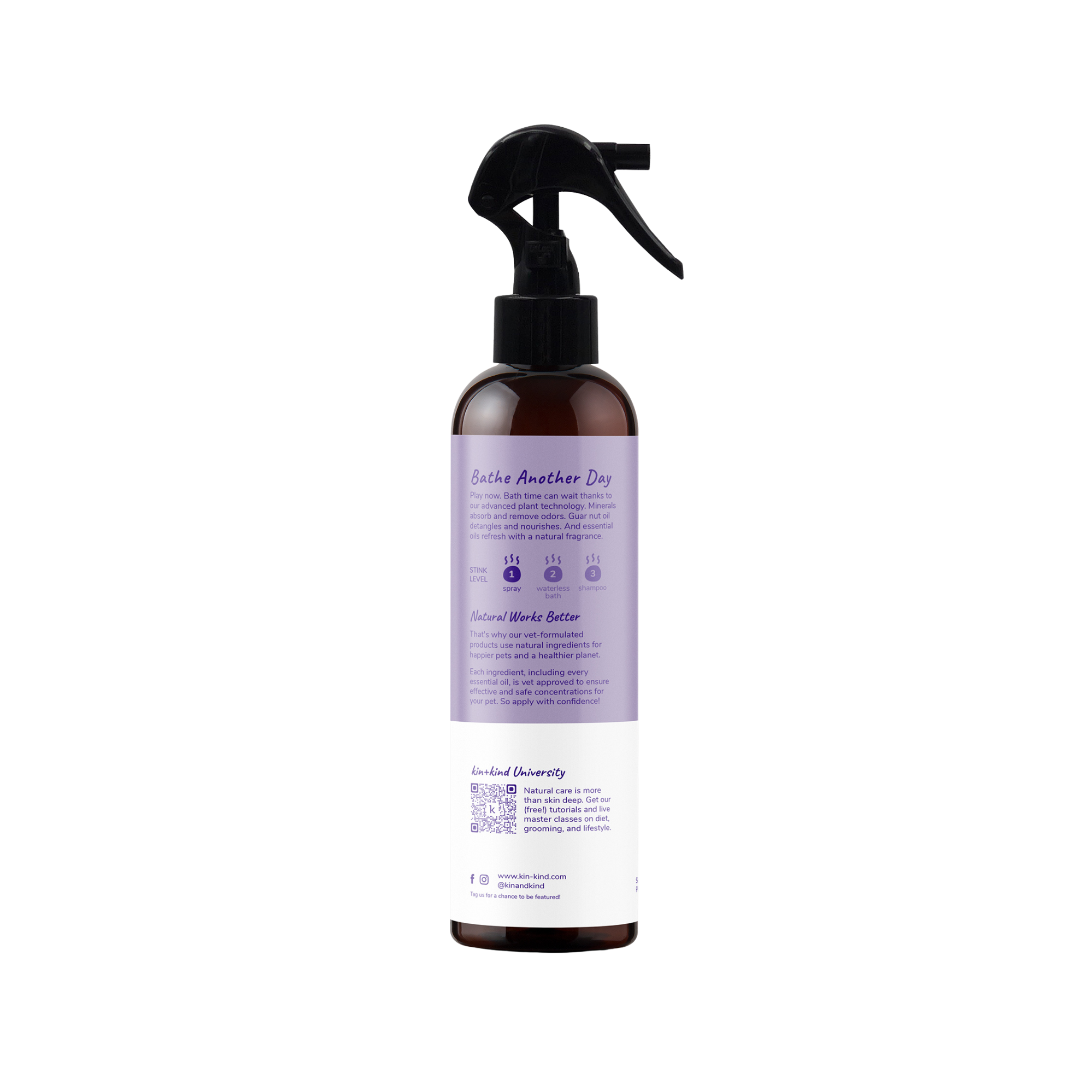 Kin + Kind Lavender Natural Coat Spray for Dog & Cat Smells, 12 oz - Mutts & Co.