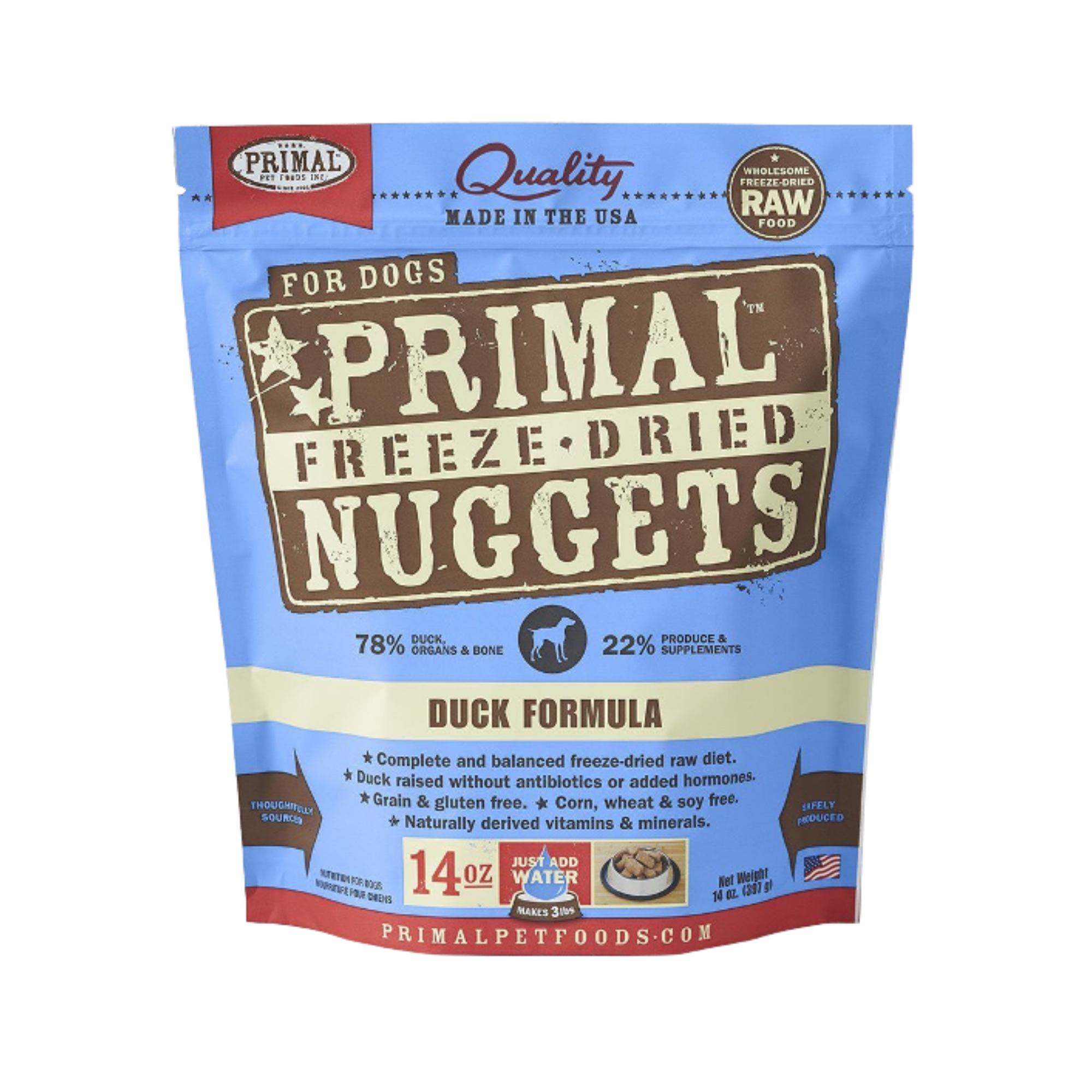 Primal Nuggets Duck Formula Freeze-Dried Dog Food - Mutts & Co.