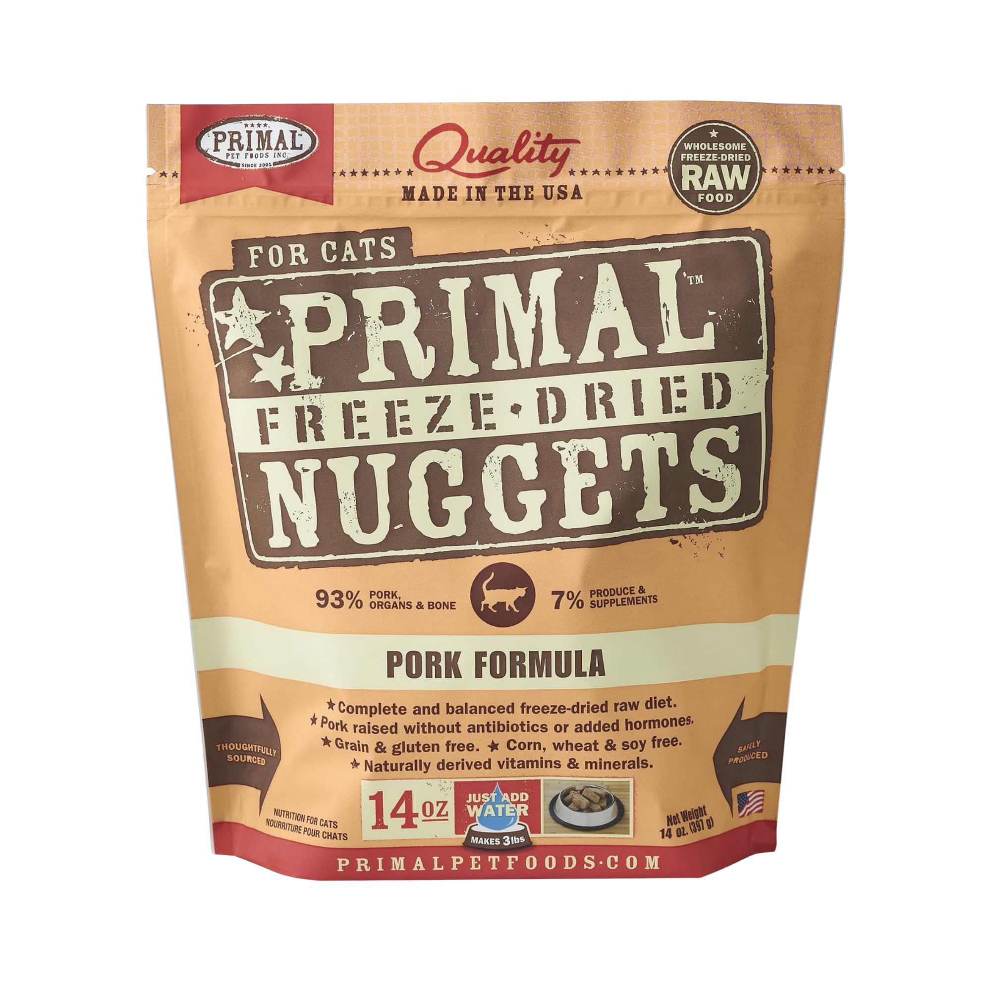 Primal Nuggets Pork Formula Freeze-Dried Cat Food - Mutts & Co.