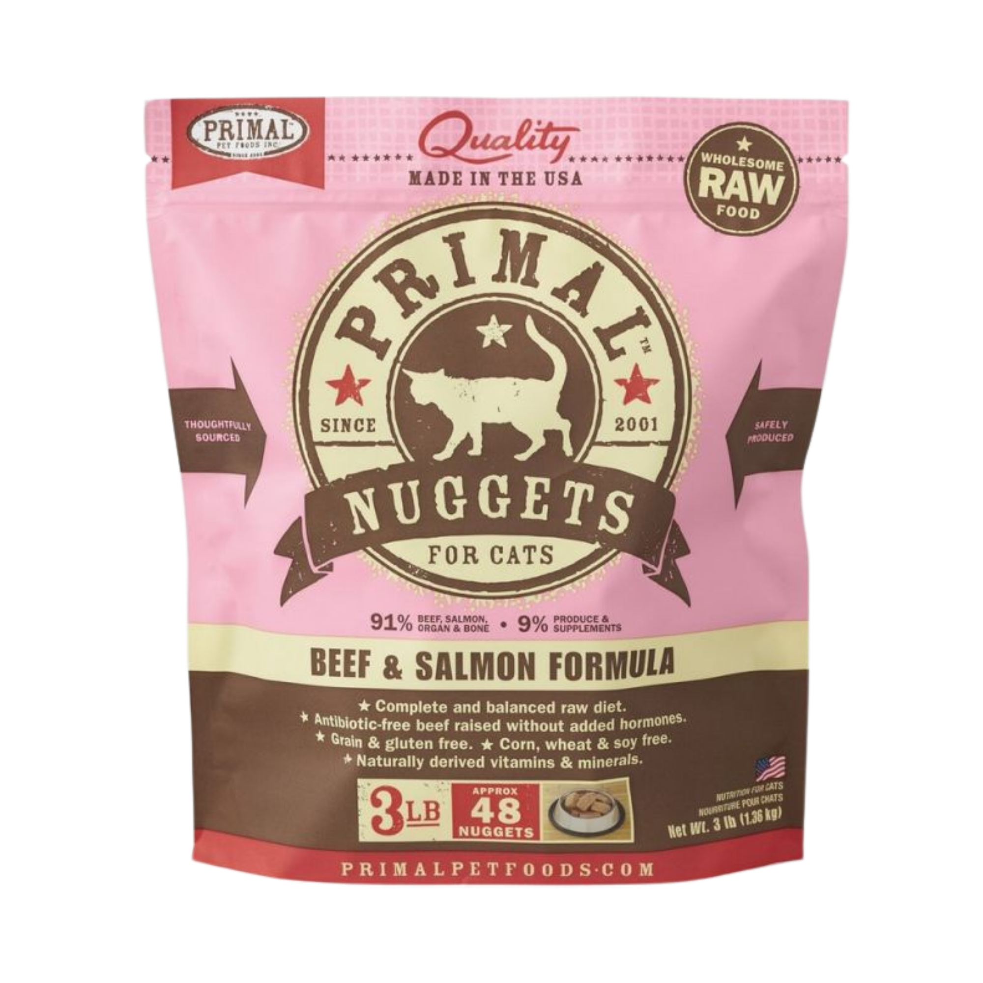 Primal Nuggets Beef & Salmon Formula Freeze-Dried Cat Food - Mutts & Co.