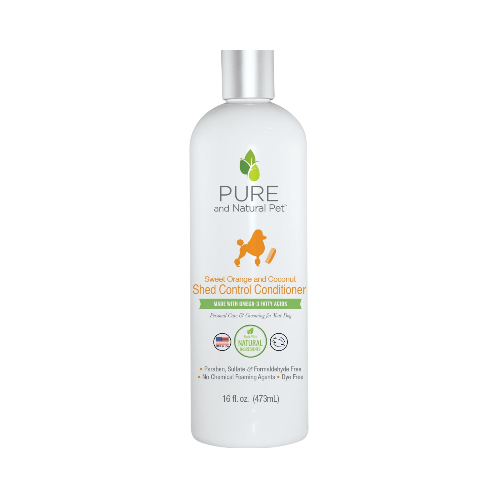 Pure and Natural Pet Shed Control 3 in 1 Shampoo & Conditioner 16 oz - Mutts & Co.