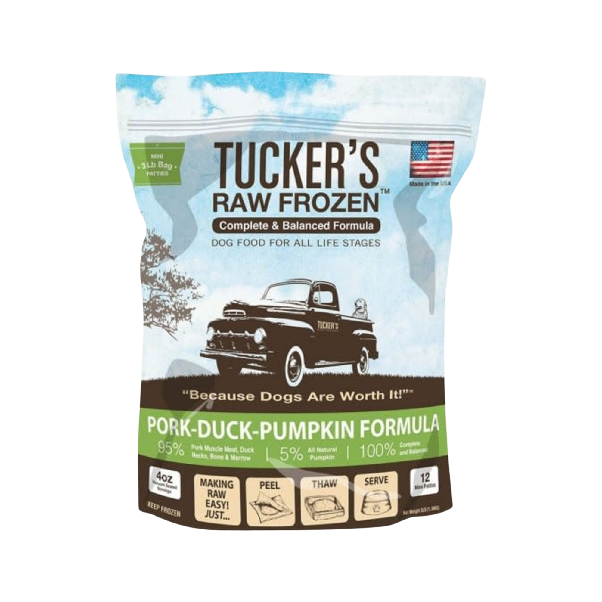 Tucker's Raw Frozen Pork, Duck & Pumpkin Dog Food 6 lbs - Mutts & Co.
