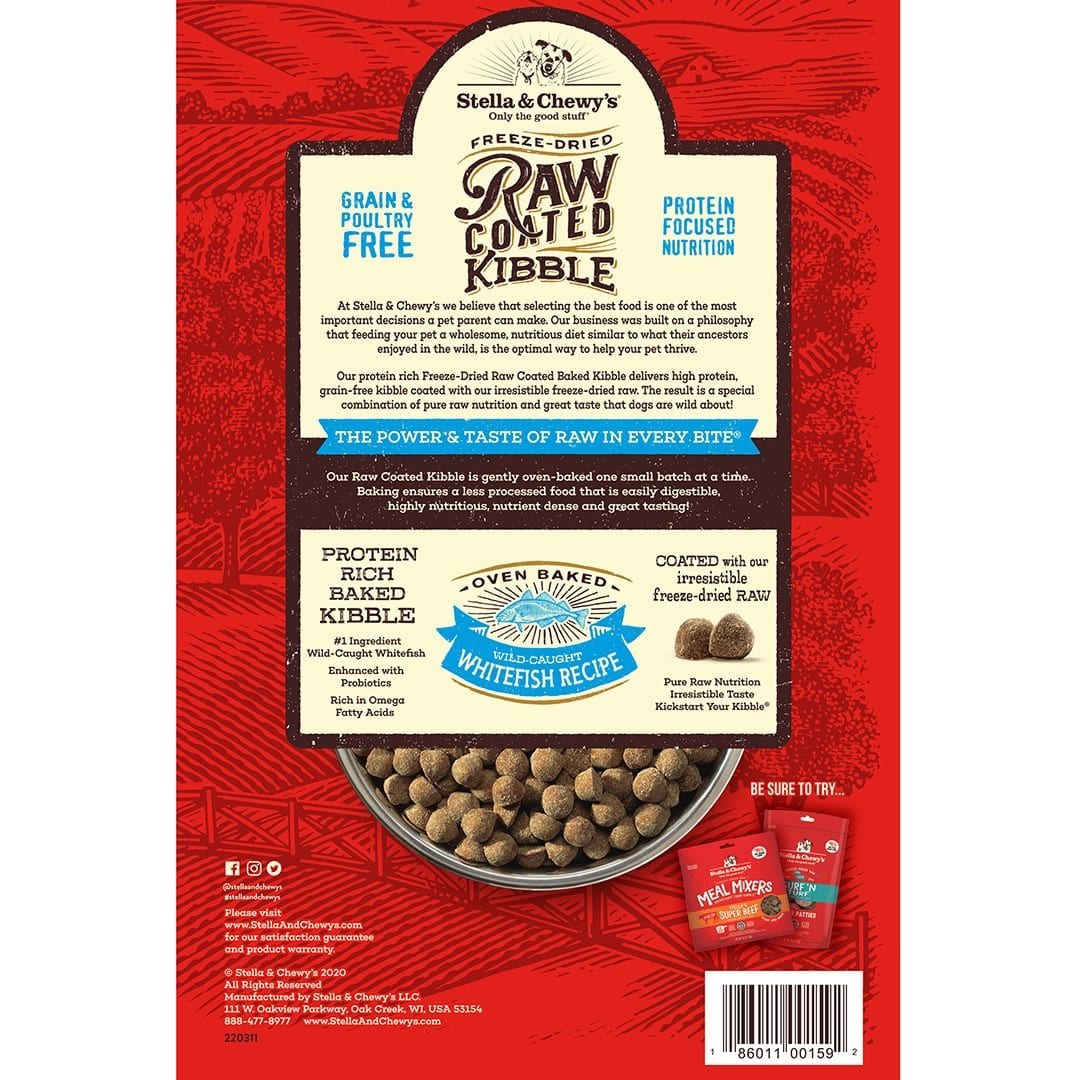 Stella Chewy s Wild Caught Whitefish Recipe Raw Coated Baked Kibble