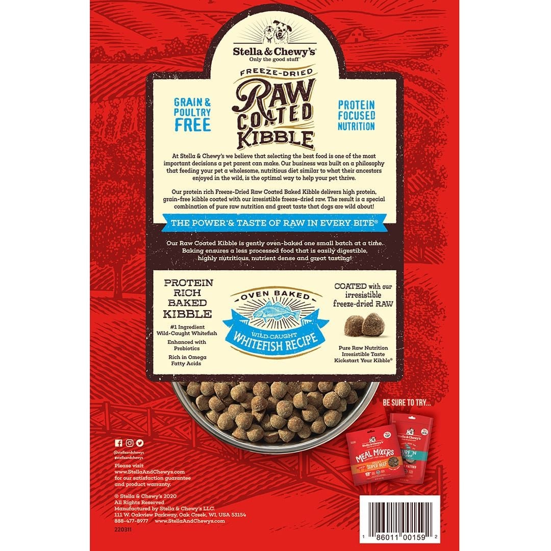 Stella & Chewy's Wild-Caught Whitefish Recipe Raw Coated Baked Kibble Dog Food - Mutts & Co.